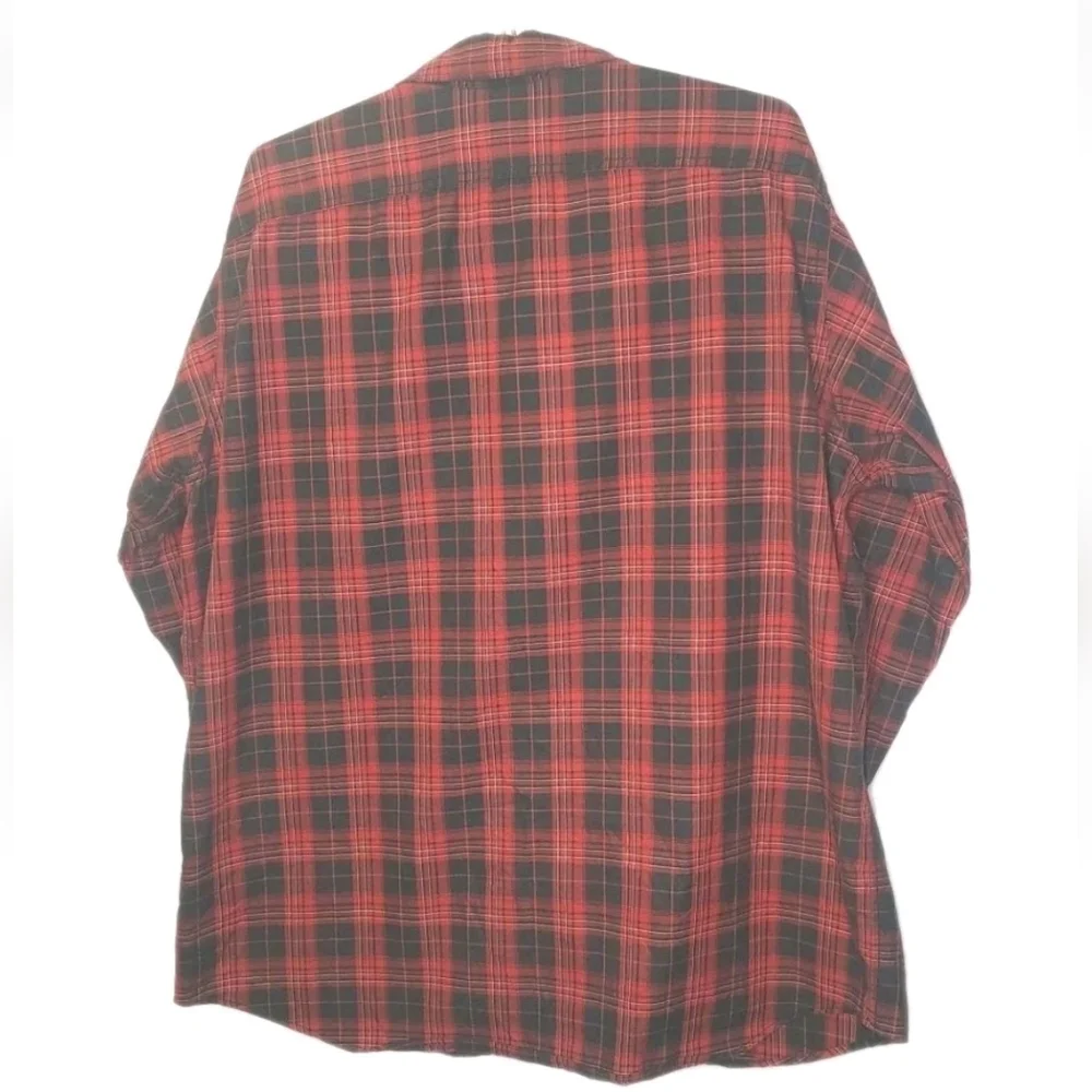 Polo Ralph Lauren Woodsman Workshirt Large Red Plaid Woven Cotton Button Vtg 90s